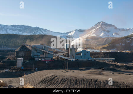 Luscar miniera a Cadomin Alberta Foto Stock