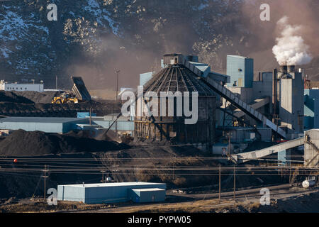 Luscar miniera a Cadomin Alberta Foto Stock