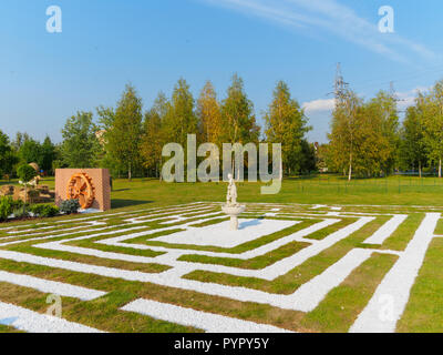 Mosca, Russia - 31 agosto 2018: architettura del paesaggio e del giardino festival presso il parco Kuskovo. Foto Stock