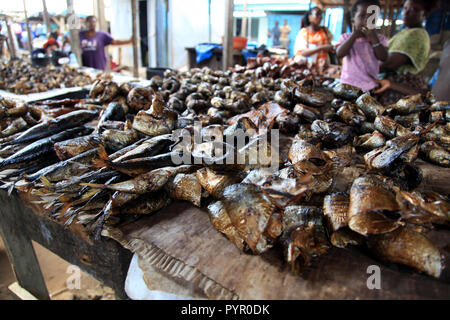 Mercato in Akouedo vicino a discarica, Abidjan, Costa d'Avorio Foto Stock
