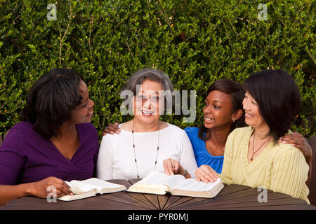 Gruppo diversificato di donna in un piccolo gruppo. Foto Stock