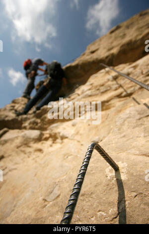 Ferrata. Centelles. Catalunya. Spagna Foto Stock