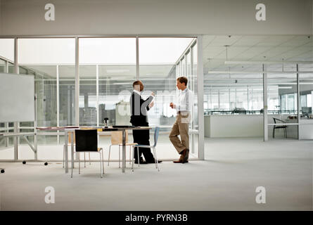 Colleghi di lavoro avente una discussione. Foto Stock