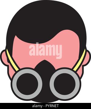 Sterminatore uomo faccia su sfondo bianco Illustrazione Vettoriale