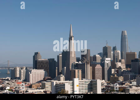 San Francisco Downtown. Moderno e architettura retrò. Foto Stock