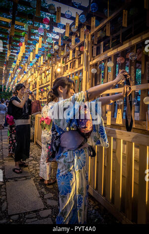 08-12-2017 Hikawa Santuario a Kawagoe - Prefettura di Saitama. Wind Chime (fuurin) Festival Foto Stock