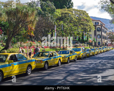 Servizio taxi fuori Parque de Santa Catarina, Funchal, Madeira, Portogallo Foto Stock