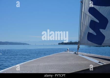 Barca a vela sul lago di Costanza Foto Stock