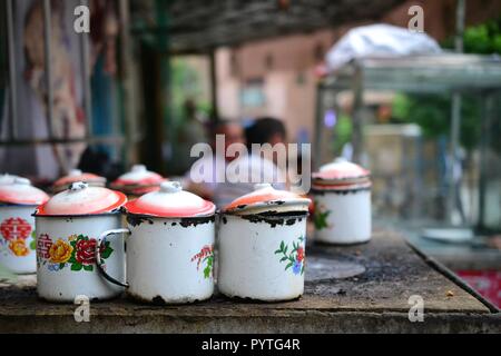 100 anni di casa da tè a Kashgar, Xinjiang Cina uigura regione autonoma Foto Stock