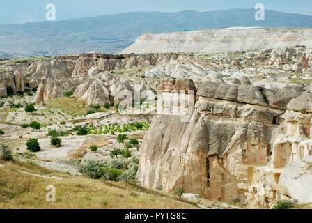 Fantastici paesaggi di pietra della Cappadocia in Turchia Foto Stock