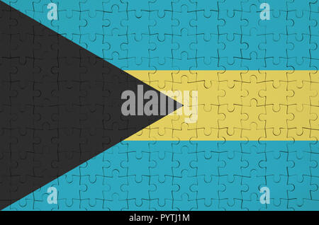 Bahamas flag è raffigurato su un puzzle piegato Foto Stock