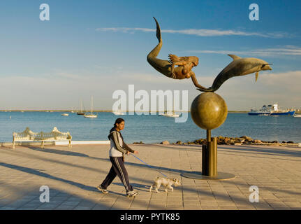 Paraiso del mar (paradiso di mare) scultura di Octavio González al Malecon, La Paz, Baja California Sur, Messico Foto Stock