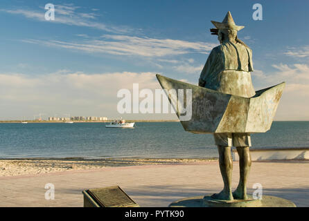 El Viejo y el mar (il vecchio e il mare) per artista Guillermo Gomez Macias al Malecon, La Paz, Baja California Sur, Messico Foto Stock