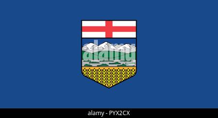 Bandiera del vettore della provincia di Alberta in Canada.Calgary, Edmonton Illustrazione Vettoriale