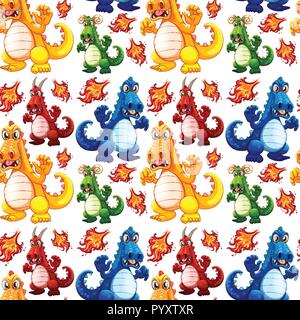 Dinosauro arrabbiato perfetta illustrazione del modello Illustrazione Vettoriale
