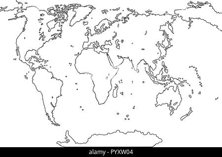 Mappa mondo sketch. Abstract background. Illustrazione Vettoriale. Illustrazione Vettoriale