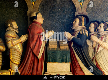 La famiglia Morgan monumento, San Pietro e la chiesa di San Paolo, Nether Heyford, Northamptonshire, England, Regno Unito Foto Stock