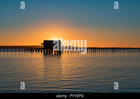 Casa di pescatori a Tillamook Bay, Oregon, Stati Uniti d'America Foto Stock