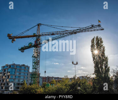 Berlin Mauer Park. Il punto di ingresso per un tunnel-alesatrice che è lo scavo di un 650 metri lungo canale di stoccaggio per le acque reflue Foto Stock