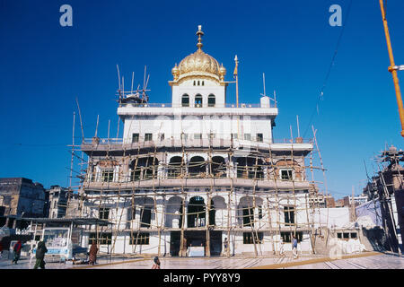 La riparazione di Akal Takht, Tempio Dorato, Amritsar Punjab, India, Asia Foto Stock