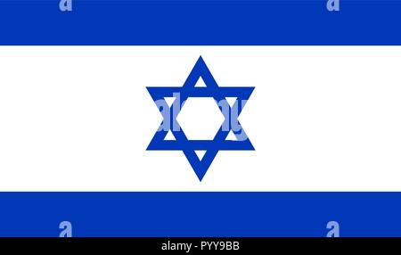 Semplice bandiera di Israele. Le dimensioni corrette, la proporzione dei colori. Illustrazione Vettoriale