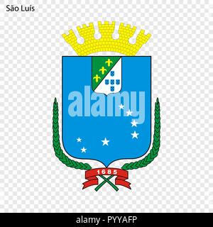 Emblema di Sao Luis. Città del Brasile. Illustrazione Vettoriale Illustrazione Vettoriale