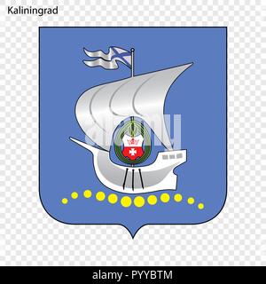 Emblema di Kaliningrad. Città della Russia. Illustrazione Vettoriale Illustrazione Vettoriale