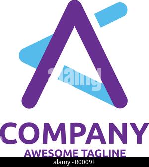 Lettera creativa di una stella con stile con il logo colorato vettore Illustrazione Vettoriale