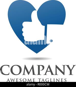 Come vettore di logo, pollice in alto come logo super cool voto segno Illustrazione Vettoriale