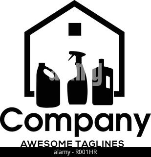 Casa e il servizio di pulizia, Logo templates per pulitori professionali aiutano il servizio di pulizie Illustrazione Vettoriale