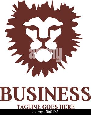 Testa leone vettore logo, re leone segno di testa concetto, Lions Head logo, faccia di leone illustrazione grafica, elemento di design Illustrazione Vettoriale
