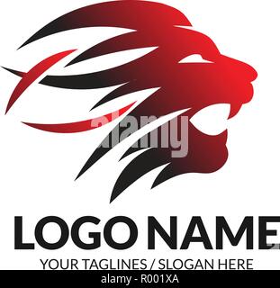 Miglior testa Leone logo concetto vettoriale illustrazione. Testa leone ruggente illustrazione grafica. Illustrazione Vettoriale