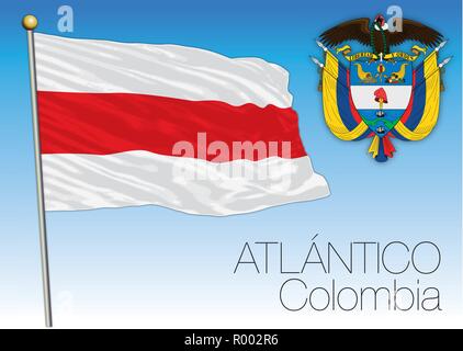 Atlantico bandiera regionale, Republica de Colombia, illustrazione vettoriale Illustrazione Vettoriale