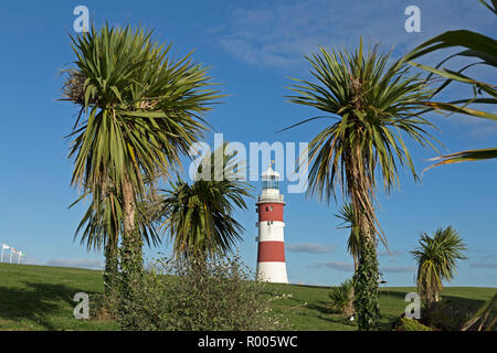 Smeaton's Tower su Plymouth Hoe, Plymouth, Devon, Inghilterra, Gran Bretagna Foto Stock