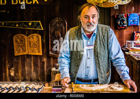 Segno Carver Mystic Seaport   Mystic, Connecticut, Stati Uniti d'America Foto Stock