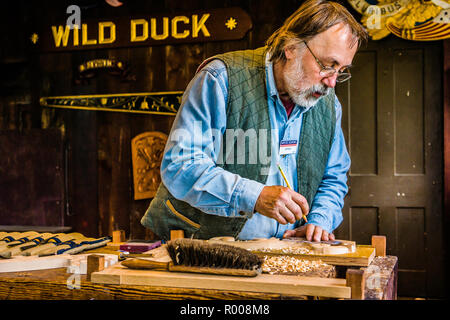 Segno Carver Mystic Seaport   Mystic, Connecticut, Stati Uniti d'America Foto Stock