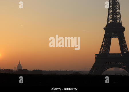 Paris sunrise a Trocadero Foto Stock