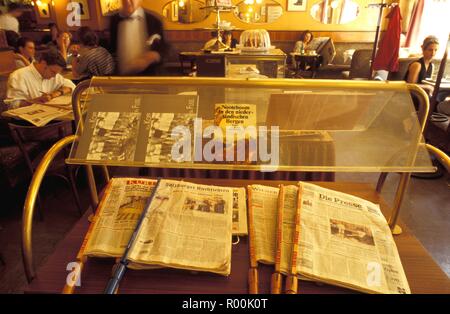 Wien, Cafe Bräunerhof, Stallburggasse, dettaglio Foto Stock
