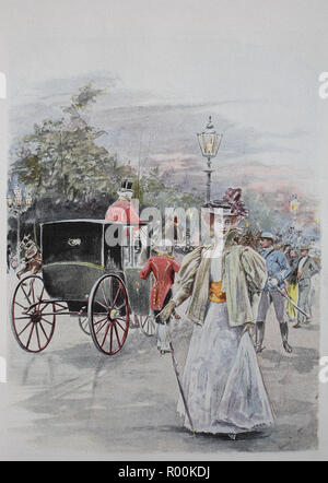 Digital riproduzione migliorata, domenica a piedi in Spagna a Madrid , originale stampa da l'anno 1899 Foto Stock