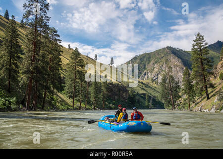 Middle Fork Salmon River, Idaho, rafting sulle rapide, avventure lontane e lontane, Wild e Scenic River, Frank Church River of No Return Wilderness, Salmo Foto Stock