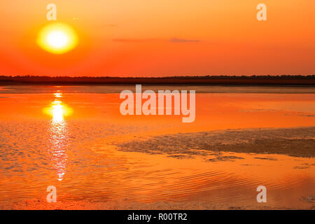 Tramonto sulla Palude in una bella serata estiva Foto Stock