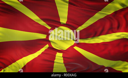 MACEDONIA realistico sventola Bandiera sfondo Foto Stock