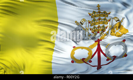 Vaticano realistico sventola Bandiera sfondo Foto Stock