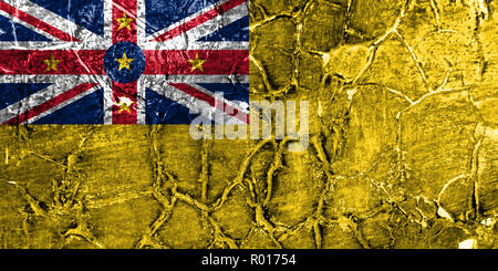 Niue bandiera grunge, New Zaeland territorio dipendente bandiera Foto Stock