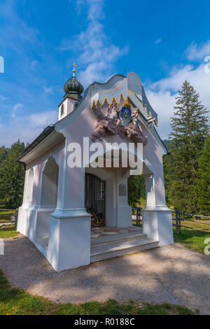 Cappella Maria-Königin, Lautersee , Mittenwald, Baviera, Germania Foto Stock