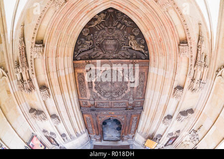 Ingresso principale della Cattedrale di San Giovanni Battista a Wrocław- vista dall'alto. Foto Stock