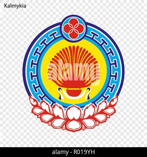 Emblema di Kalmykia, provincia di Russia Illustrazione Vettoriale