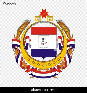 Emblema di Mordovia, provincia di Russia Illustrazione Vettoriale