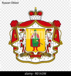 Emblema di Ryazan, Oblast di provincia della Russia Illustrazione Vettoriale