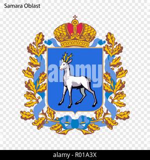 Emblema di Samara Oblast, provincia di Russia Illustrazione Vettoriale